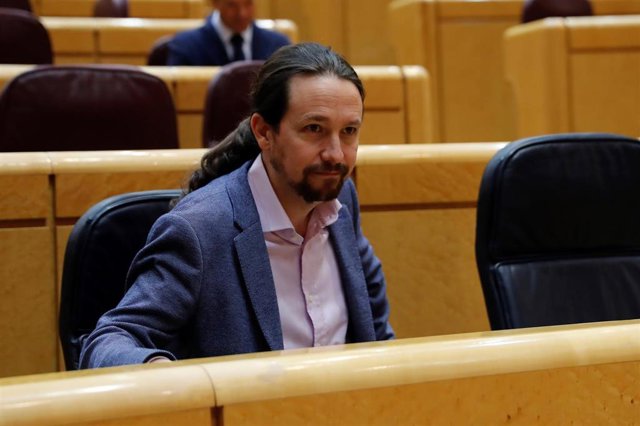El vicepresidente segundo del Gobierno, Pablo Iglesias, en el Senado