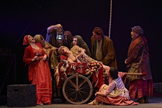 Momento de la representación de 'Divinas palabras' en Sagunt a Escena en la edición de 2019