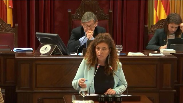 La portavoz del Govern, Pilar Costa, en el Parlament.