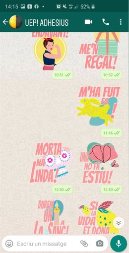 Stickers enviados por el Consell de Mallorca para la campaña 'Uep!'.