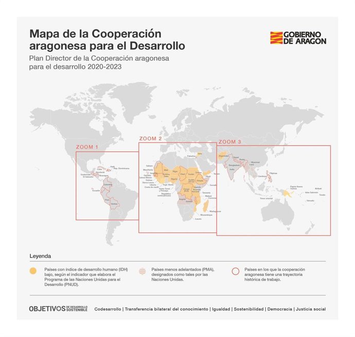 Aragón amplía las áreas geográficas prioritarias para establecer acciones de cooperación.