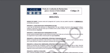 Galicia publica el modelo de examen de la selectividad, con más opciones y  flexibilidad en los