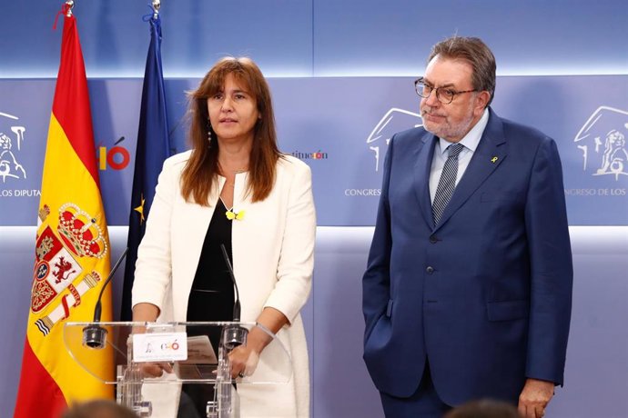 Los portavoces de Junts en el Congreso y el Senado, Laura Borrs y Josep Lluís Cleries.