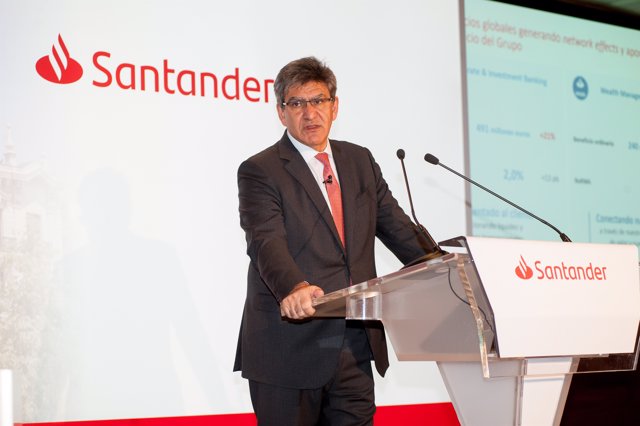 El consejero delegado de Banco Santander, José Antonio Álvarez, durante la presentación de resultados del primer trimestre de 2020.
