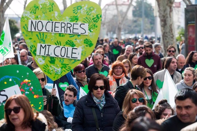 Manifestación en Valladolid el año pasado contra el cierre de centros de educación especial.