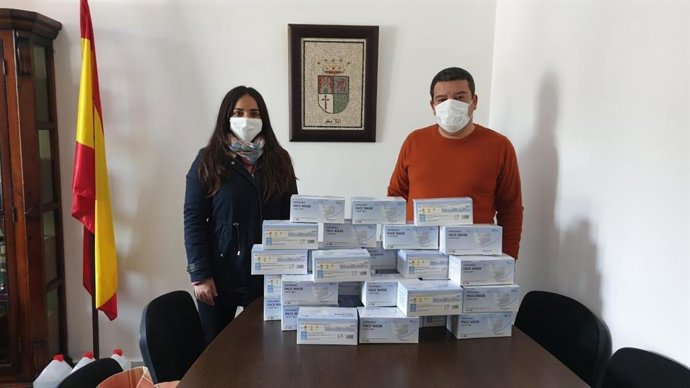 Mascarillas listas para su reparto en Almadén