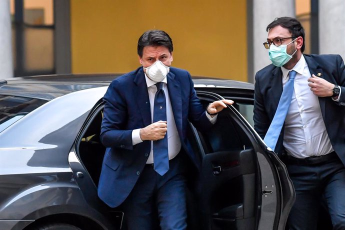 El primer ministre itali,Giuseppe Conte, amb mascarilla