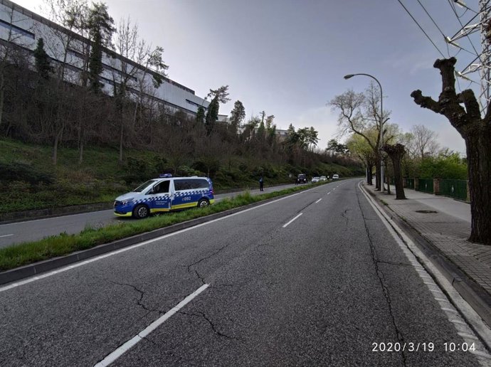 Control de la Policía Municipal de Pamplona.