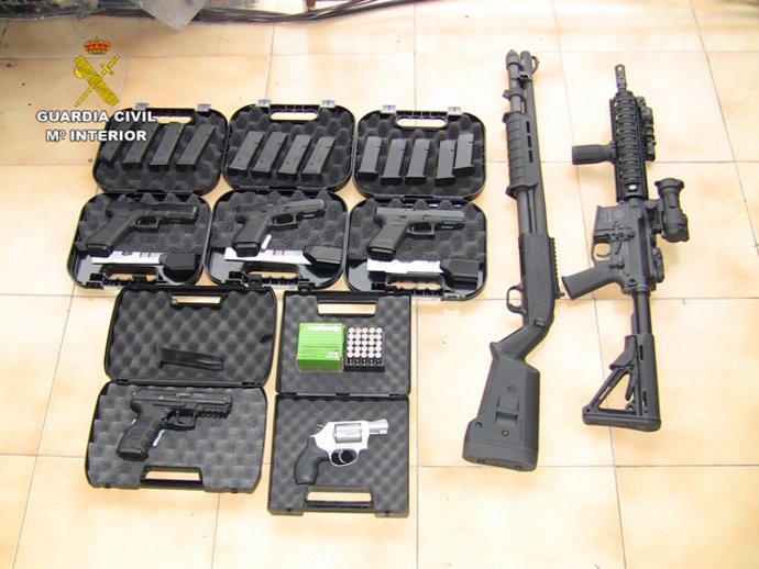 Armas incautadas en el marco de la operación GAVIOTA