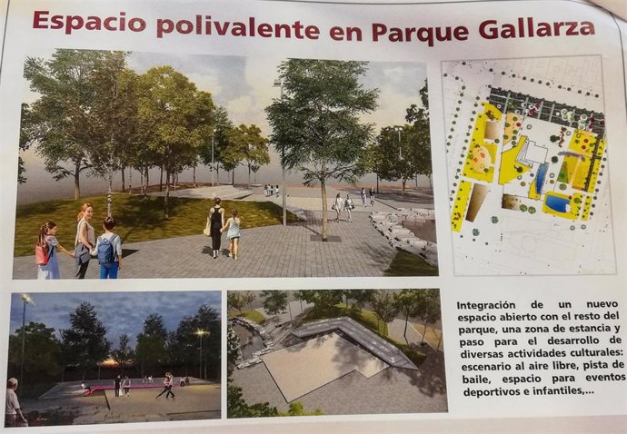 Un espacio polivalente central, caminos peatonales y más arbolado para el futuro Parque Gallarza