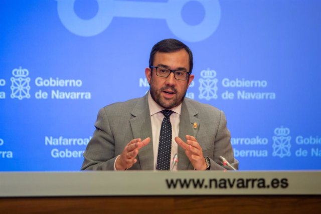 Javier Remírez, portavoz del Gobierno de Navarra, en rueda de prensa.