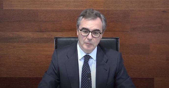 El consejero delegado de Bankia, José Sevilla, durante la presentación de resultados del primer trimestre de 2020.