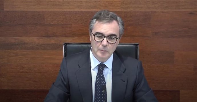 El consejero delegado de Bankia, José Sevilla, durante la presentación de resultados del primer trimestre de 2020.
