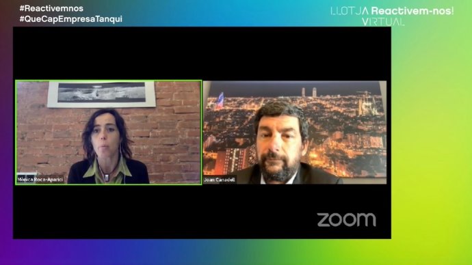 El presidente de la Cámara de Comercio de Barcelona, Joan Canadell, y su vicepresidenta primera, Mónica Roca