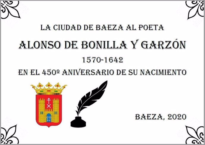 Boceto placa conmemorativa al poeta Alonso de Bonilla y Garzón.