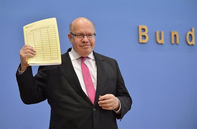 Peter Altmaier, ministro de Economía y Energía de Alemania, durante la presentación de las nuevas previsiones del Gobierno alemán