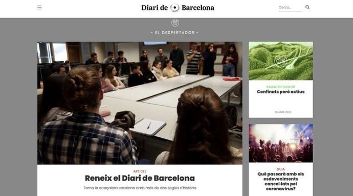 Portada del 'Diari de Barcelona'