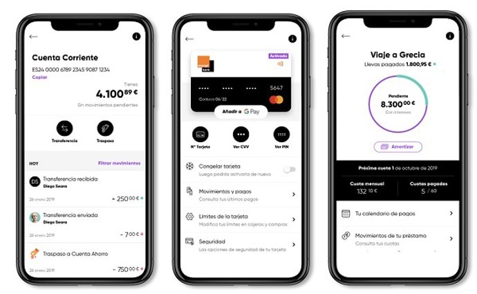Aplicación de Orange Bank en España