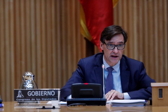 El ministre de Sanitat, Salvador Illa, compareix davant la Comissió de Sanitat i Consum per a actualitzar la informació sobre la situació i les mesures en relació amb la covid-19, Madrid (Espanya), 30 d'abril del 2020.