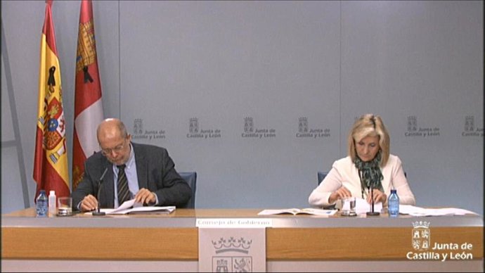 Captura de la comparecencia de Igea (I) y Casado (D).