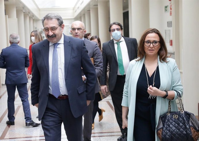 La consejera de Presidencia del Gobierno de Aragón, Mayte Pérez, a su llegada al Senado