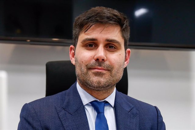 David Aganzo, presidente de AFE, posa en la sede del sindicato de futbolistas en Madrid