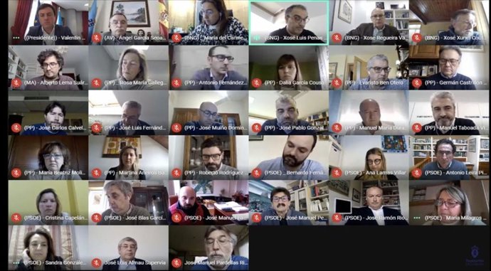 La Diputación de A Coruña celebra el primer pleno telemático de su historia por el confinamiento