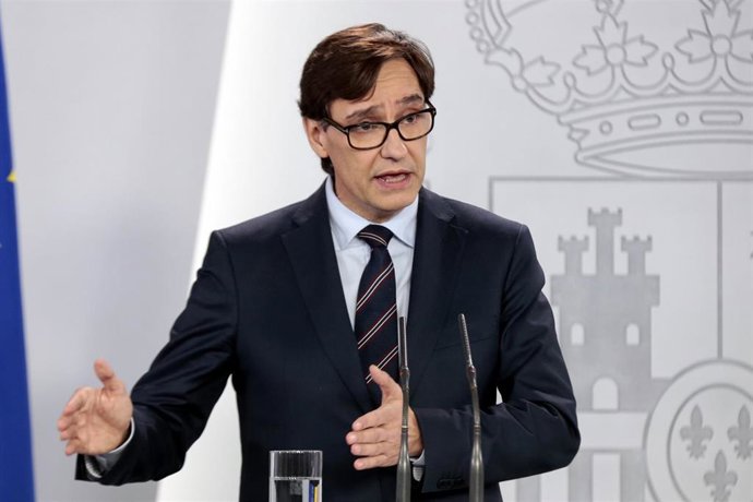 El ministro de Sanidad, Salvador Illa, durante una rueda de prensa, en Madrid (España) a 29 de abril de 2020.