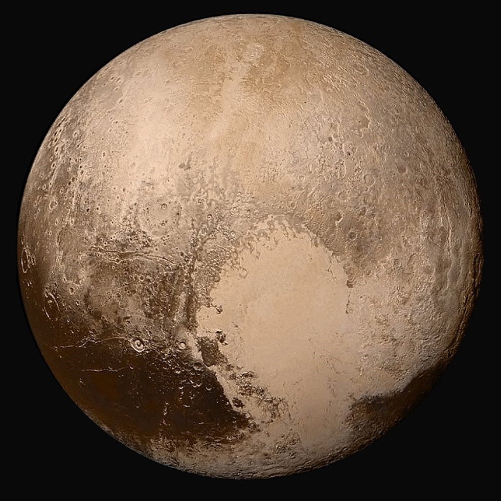 Imagen cercana de Plutón tomada por la misión New Horizons en 2015