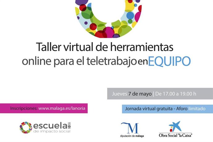 Cartel de un taller online de la Escuela de Impacto Social de La Noria.