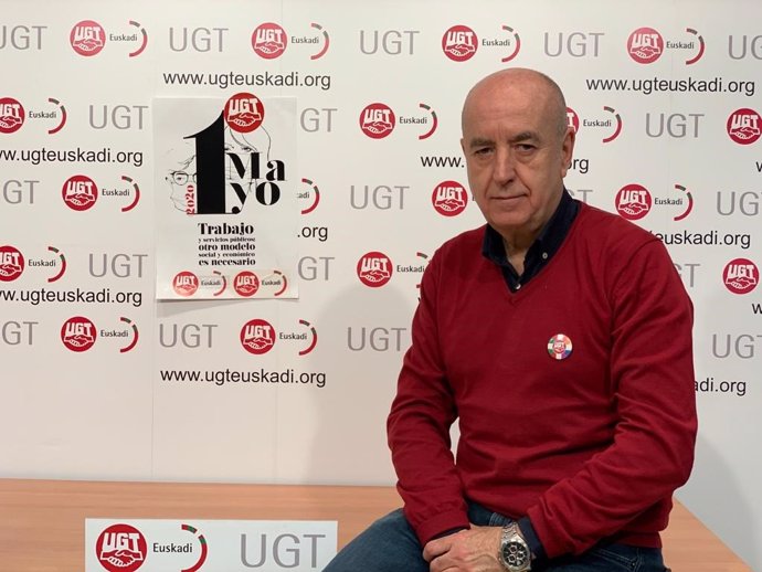 El secretario general de UGT Euskadi, Rául Arza, en el Primero de Mayo