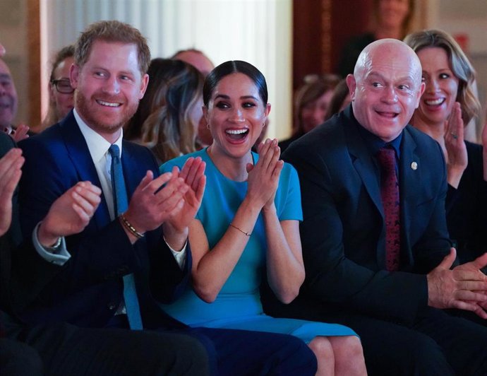 05 March 2020, England, London: Prince Harry (L), Duke of Sussex, and Meghan, Duchess of Sussex, attend the Endeavour Fund Awards at Mansion House. Photo: Paul Edwards/The Sun via PA Wire/dpa