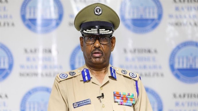 El jefe de la Policía de Somalia, en una rueda de prensa en Mogadiscio