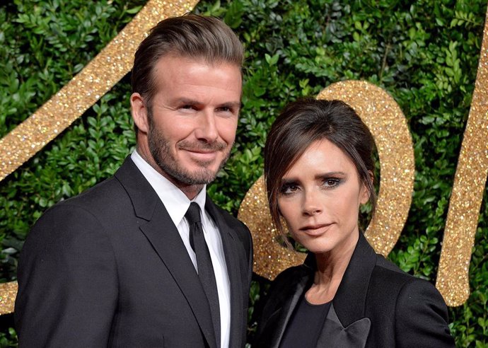 David Beckham and Victoria Beckham attend the British Fashion Awards 2015 at London Coliseum