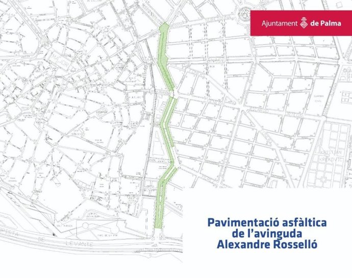 Plano de las tareas de asfaltado.