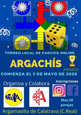 Cartel Torneo Parchís online Argamasilla.