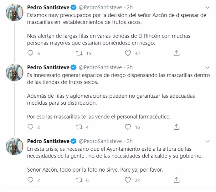 El portavoz de ZeC, Pedro Santisteve, en la red social Twitter