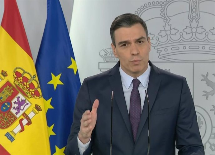 Roda de premsa telemtica del president del Govern, Pedro Sánchez