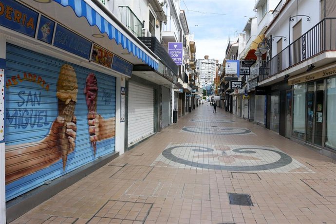Toremolino (Málaga) completamente vacía por la crisis de Covid-19. Málaga a 27 de abril del 2020