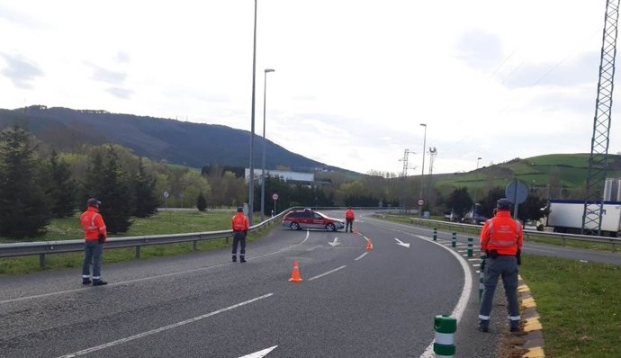 Control de la Policía Foral durante el estado de alarma por el coronavirus.