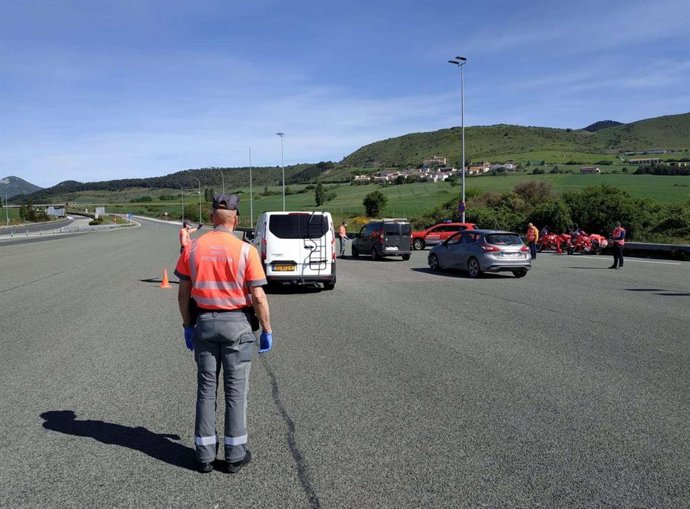 Imagen de un control de Seguridad Vial en la AP-15