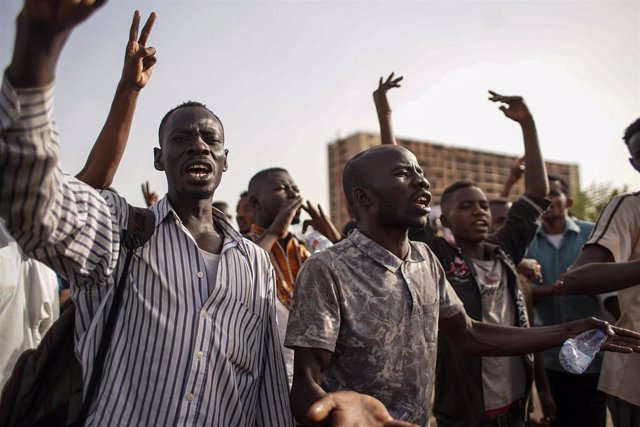 Manifestantes en Sudán