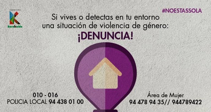Campaña del Ayuntamiento de Barakaldo para animar a denunciar casos de violencia de género.