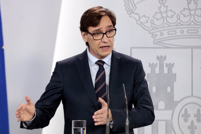 El ministro de Sanidad, Salvador Illa, durante una rueda de prensa un día después de que el presidente del Gobierno, Pedro Sánchez, anunciara el nuevo plan de desescalada contra el Covid-19, en Madrid (España) a 29 de abril de 2020.
