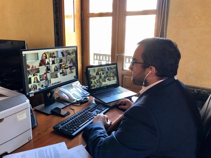 Javier Remírez en la videoconferencia.