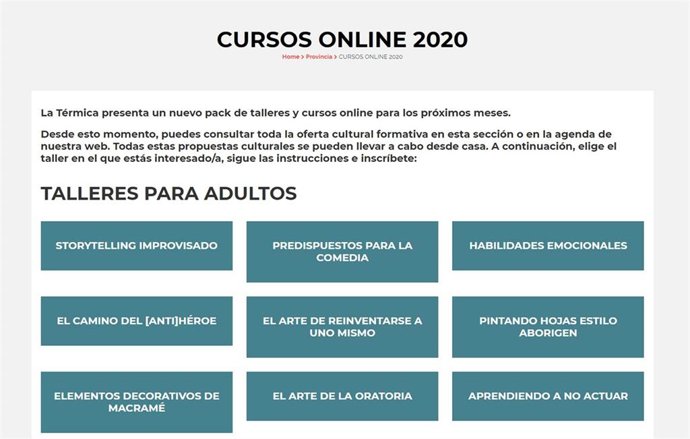 La Térmica cursos y talleres online