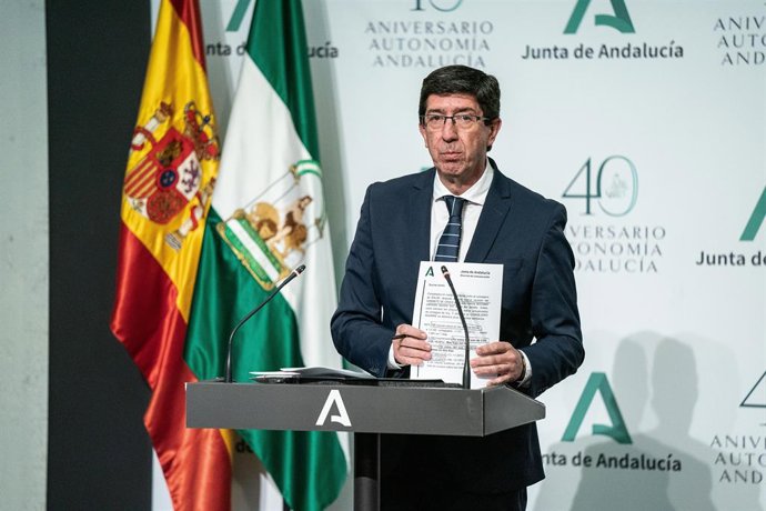El vicepresidente de la Junta y consejero de Turismo, Regeneración, Justicia y Administración Local, Juan Marín. Imagen de archivo.