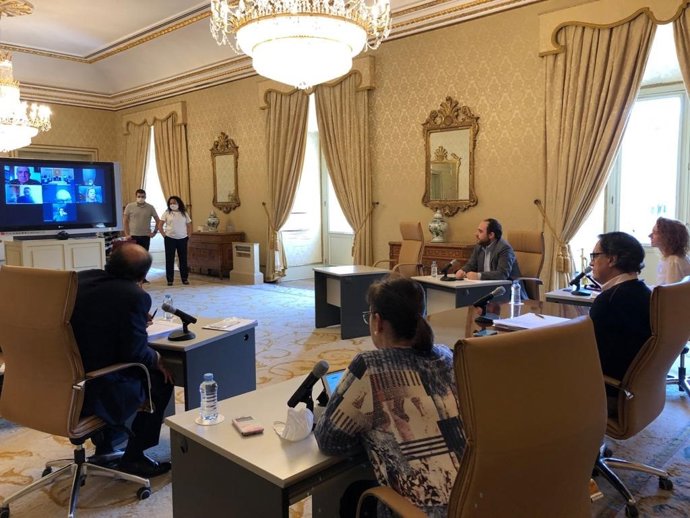 Reunión telemática del alcalde de Salamanca con los mayores.