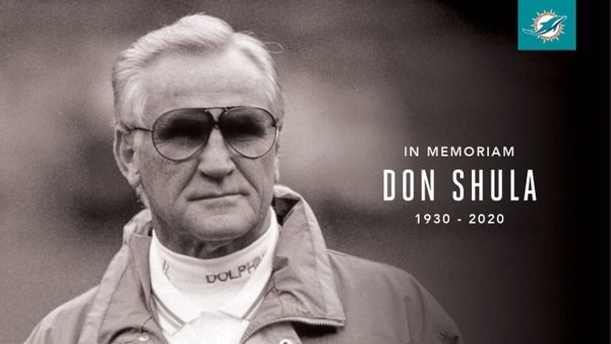 Recuerdo de Miami Dolphins por el fallecimiento de Don Shula