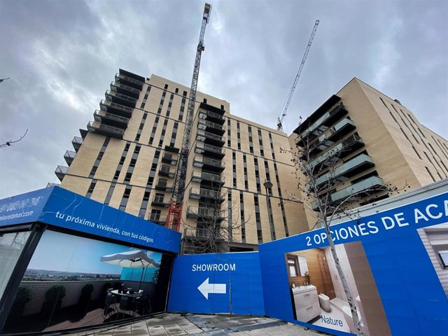Edificio de viviendas en construcción en Madrid